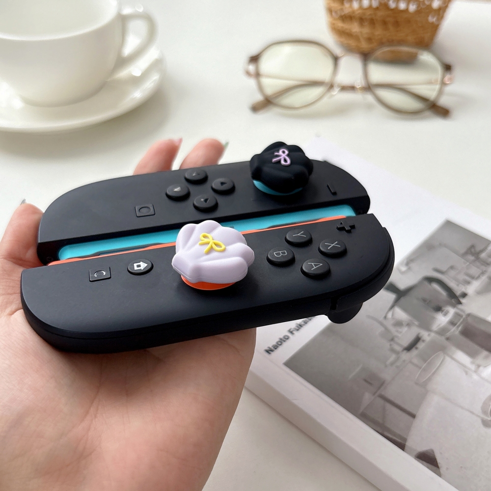 4 ชิ้น/ล็อต Cat Claw Shell สตรอเบอร์รี่ Star Bear ซิลิโคนนุ่ม Thumb Stick Grip Cap จอยสติ๊กสําหรับ Nintendo Switch 2 (2025) switch2 Controller - รูปที่ 3