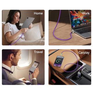 【niumo】สายชาร์จเร็ว 240W สายชาร์จเร็ว 4 in 1 Type-C จอแสดงผลภาพ USB ภาพ RGB
