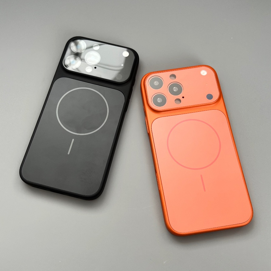 【With lens Film/Matte Pc hard case/Orange】เคส compatible for iPhone 13 14 15 16 17 pro max case