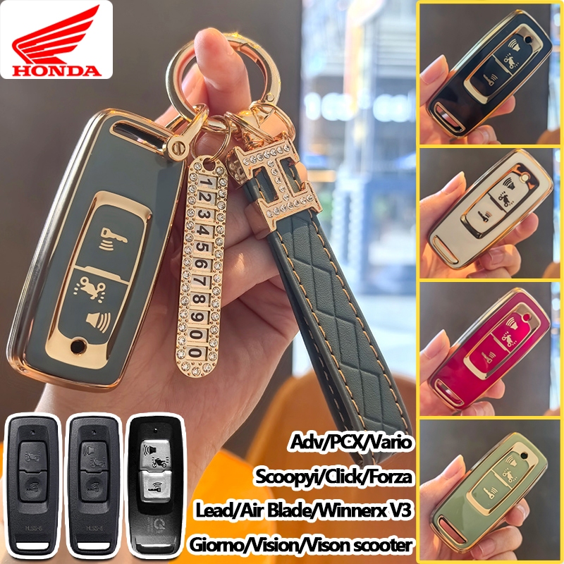 ปลอกกุญแจรถจักรยานยนต์ฮอนด้า ADV/Forza/Click/PCX 160/Scoopy/Wave/Air Blade/Giorno/Vision/Lead 2022/Winnerx V3 เคสกุญแจรีโมท