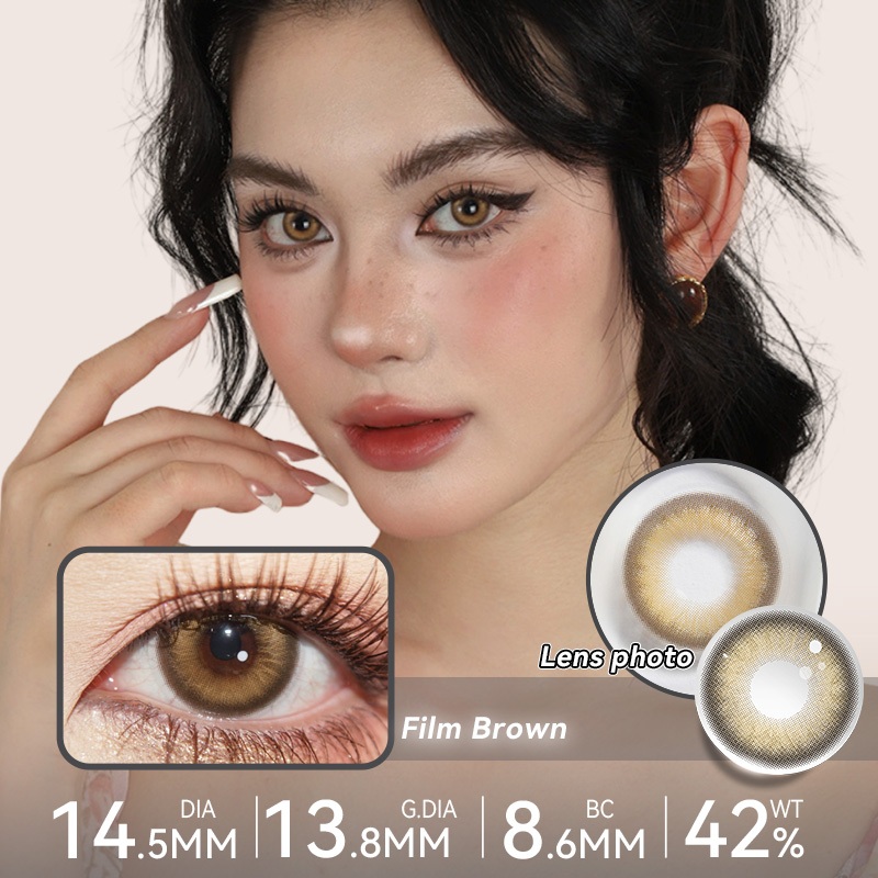 TINACON คอนแทคเลนส์ 1วัน 10ชิ้น(5คู่) DIA14.2/14.5มม สายตาสั้น 【0.00-8.00】ตาลูกครึ่ง สีม่วง/สีน้ำตาล - รูปที่ 4