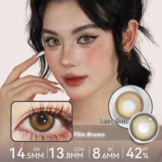 TINACON คอนแทคเลนส์ 1วัน 10ชิ้น(5คู่) DIA14.2/14.5มม สายตาสั้น 【0.00-8.00】ตาลูกครึ่ง สีม่วง/สีน้ำตาล