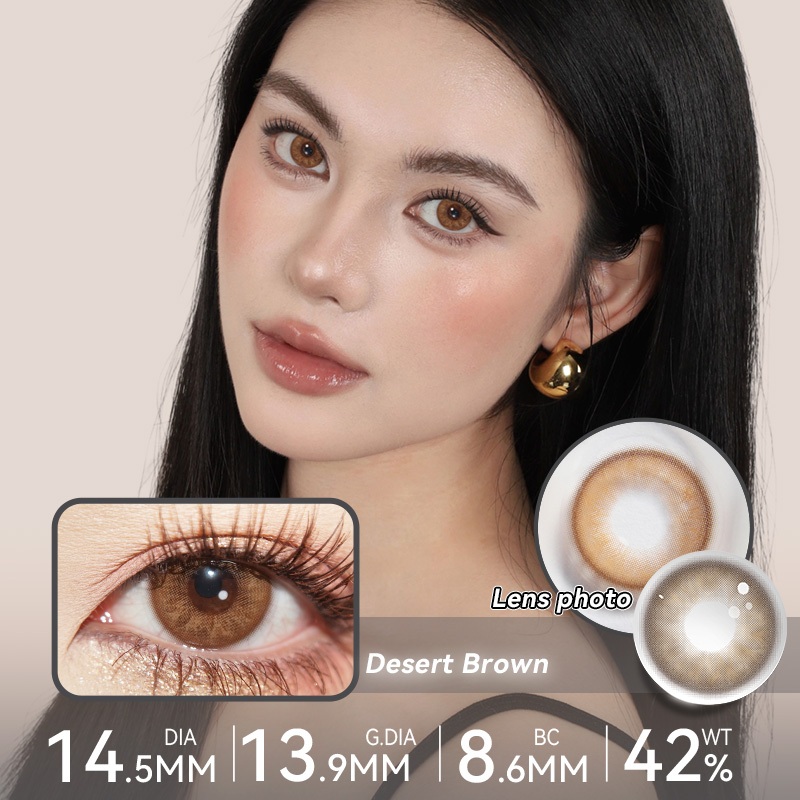 TINACON คอนแทคเลนส์ 1วัน 10ชิ้น(5คู่) DIA14.2/14.5มม สายตาสั้น 【0.00-8.00】ตาลูกครึ่ง สีม่วง/สีน้ำตาล - รูปที่ 3