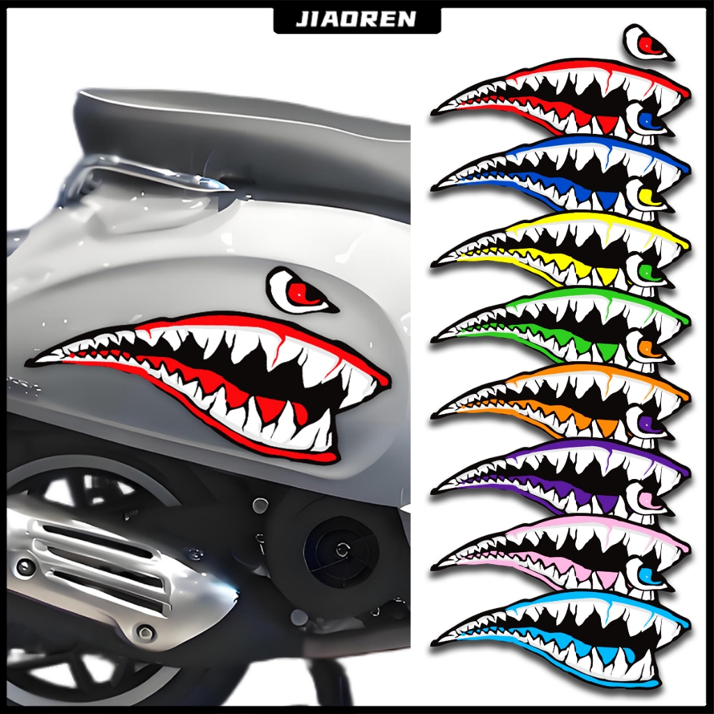 ฉลาม สะท้อนแสง สติ๊กเกอร์ Vespa Sprint 150 GTS 300 GTV300 สําหรับ ติดตกแต่ง รถจักรยานยนต์ 2 ชิ้น