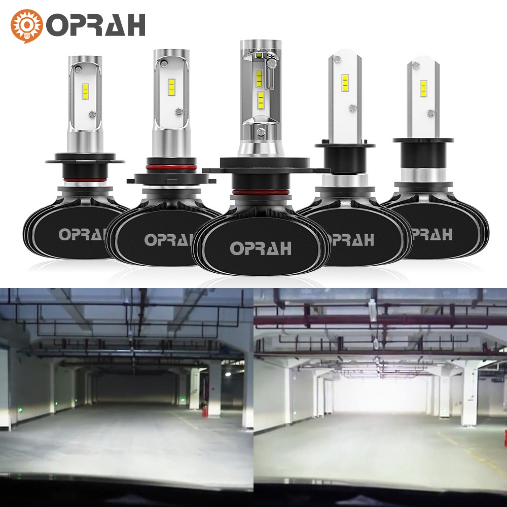 [ 2PCS ] S1 50W Super Bright H4 LED ไฟหน้า 1860 ไฟหน้า H1 H7 H8/H11 HB3/9005 HB4/9006 9012 ไฟหน้ารถห