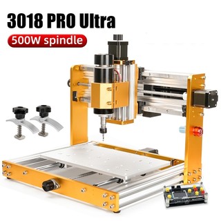 LUNYEE 3018 Pro Ultra CNC Router 500W All-Metal Engraver Machine Limit Switch E-Stop with GRBL Offline for Metal,Wood, Acrylic, PCB MDF