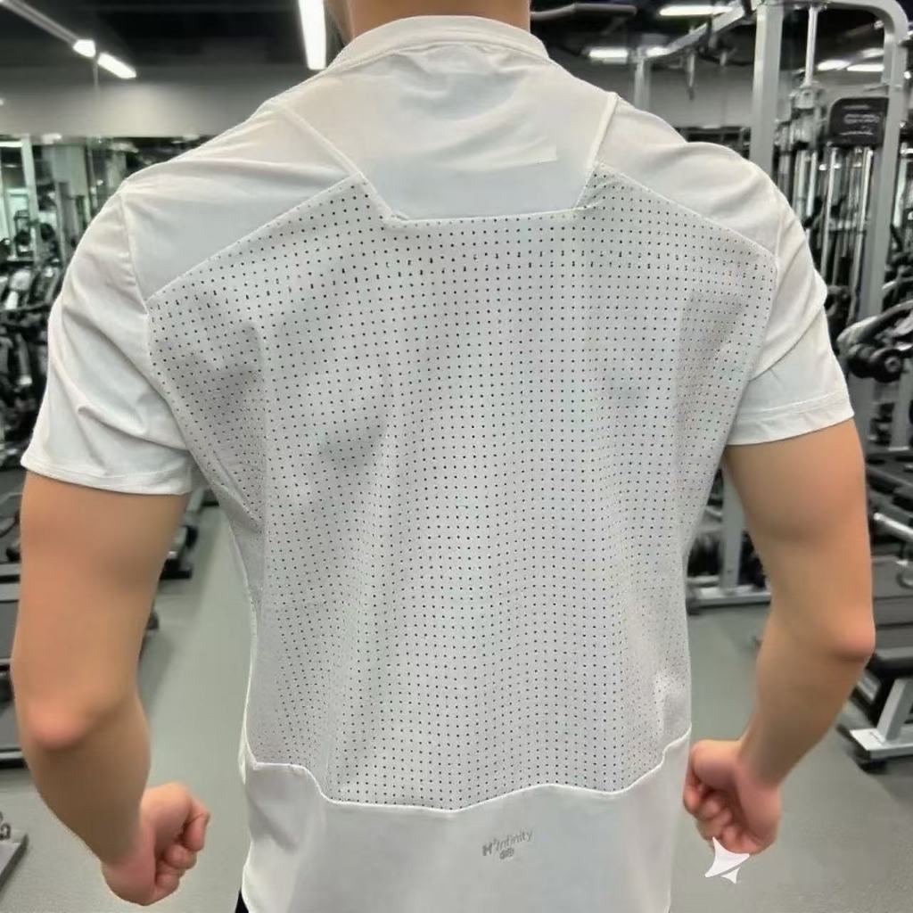 เสื้อออกกำลังกายแขนสั้นผู้ชาย มีตาข่าย ระบายเหงื่อดี เหมาะสำหรับการฝึกซ้อมและฟิตเนส
