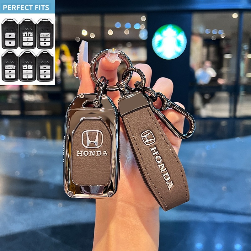 [พร้อมสต็อก] ฝาครอบกุญแจรถโลหะผสมสังกะสีสําหรับ Honda Crv City Civic fc/fe RS Brv Accord Hrv Jazz หนังคุณภาพสูงป้องกันที่ครอบคลุม