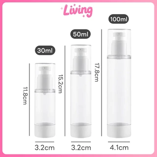 Living ✅ ขวดปั๊มสุญญากาศ แบบพกพา 30/50/100กรัม แบบพลาติก ขวดโลชั่น ใส่ครีม เซรั่ม ใส่เครื่องสำอาง พกพาสะดวก（มีจำหน่ายขายส่ง）