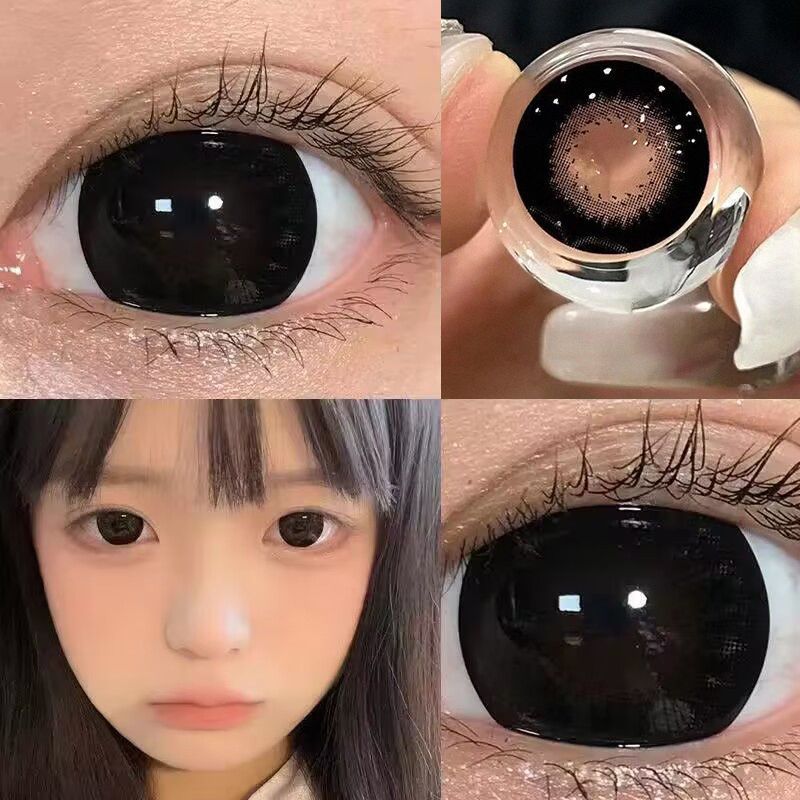 คอนแทคเลนส์สีดําขนาดใหญ่เกรด 0~-8.00 DIA:14.5MM GDIA:14.4MM 6Moth ใช้ WT 40% ตุ๊กตาบาร์บี้คอนแทคเลนส