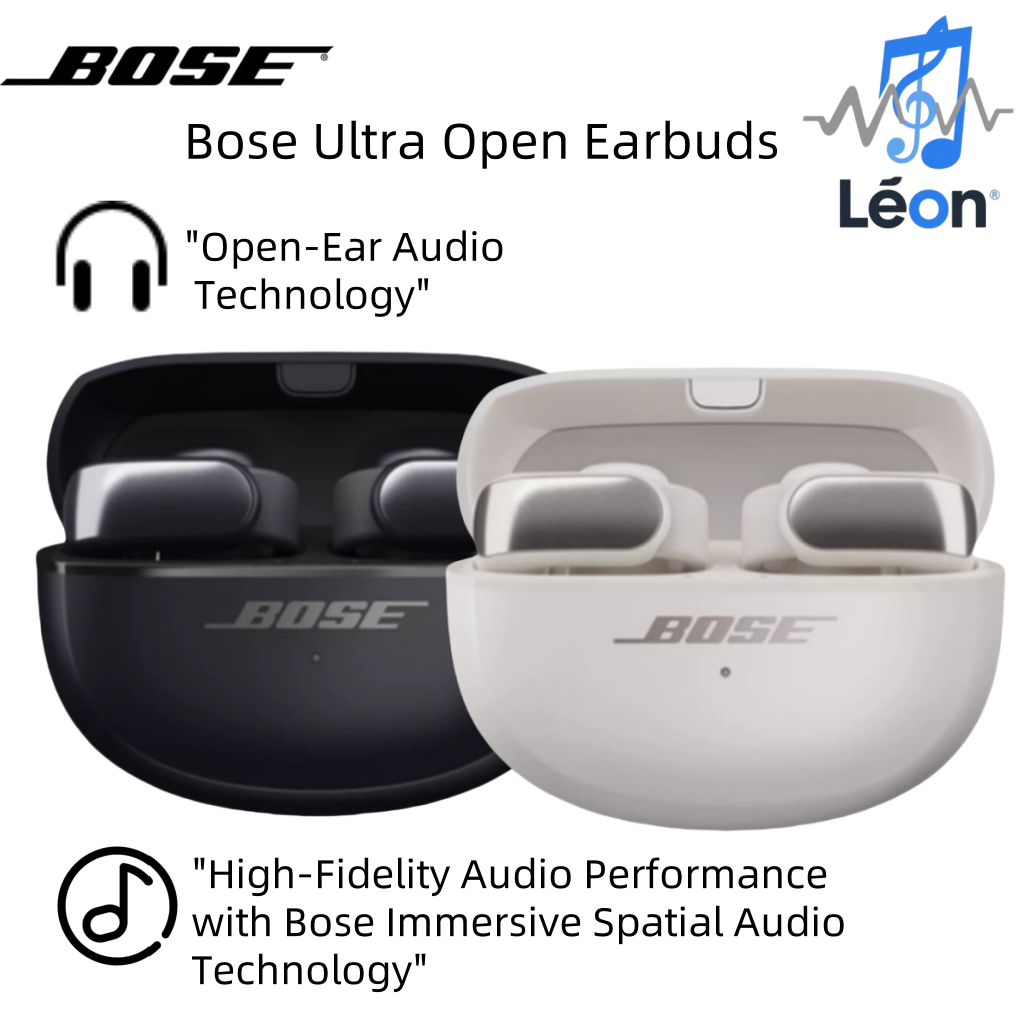 Bose Ultra Open Earbuds - ดีไซน์เปิดหูสําหรับออกกําลังกายและทํางาน | การเล่น 19.5H | AI เคลียร์คอล