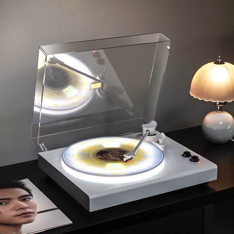 Middix Retro Phonograph ลําโพงบลูทูธพร้อม USB ลําโพงในตัว RCA output Record Player พร้อม Ambient Light Turntable