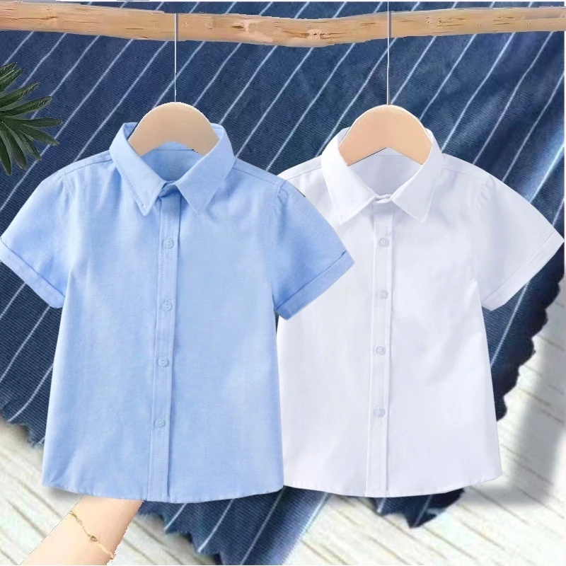 เสื้อโปโลแขนสั้นสำหรับเด็ก ผ้าคอตตอนเนื้อนุ่ม สวมใส่สบาย เชิ้ตเด็กผู้ชาย โปโลเด็กผู้ชาย