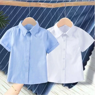 เสื้อโปโลแขนสั้นสำหรับเด็ก ผ้าคอตตอนเนื้อนุ่ม สวมใส่สบาย เชิ้ตเด็กผู้ชาย โปโลเด็กผู้ชาย