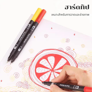 ปากกาเคมี สองหัว ปากกาเมจิก ปากกาสี มาร์กเกอร์ มาร์คเกอร์ marker 12-100สี acrylic marker สําหรับเรียนวาดรูป