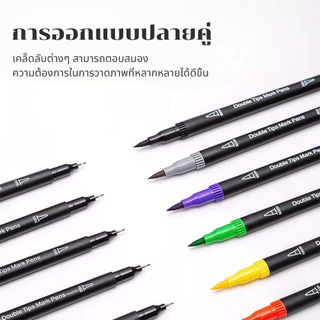 ปากกาเคมี สองหัว ปากกาเมจิก ปากกาสี มาร์กเกอร์ มาร์คเกอร์ marker 12-100สี acrylic marker สําหรับเรียนวาดรูป