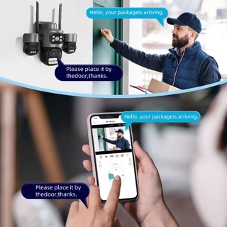 LLSEE ICSEE 3 กล้อง 3 ภาพ 6K HD 12MP CCTV ไร้สาย wifi กลางแจ้งกันน้ำ AI ตรวจจับ การติดตามการเคลื่อนไหว การมองเห็นยามค่ำคืนแบบสี 360 กล้องวงจรปิด แจ้งเตือน โทรสองทาง