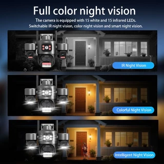 LLSEE ICSEE 3 กล้อง 3 ภาพ 6K HD 12MP CCTV ไร้สาย wifi กลางแจ้งกันน้ำ AI ตรวจจับ การติดตามการเคลื่อนไหว การมองเห็นยามค่ำคืนแบบสี 360 กล้องวงจรปิด แจ้งเตือน โทรสองทาง