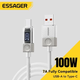 Essager 7A 100W สาย USB C Type-C ชาร์จเร็ว USBC Charger Type C สายเคเบิลข้อมูลสําหรับ Huawei Oppo