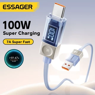 Essager 7A 100W สาย USB C Type-C ชาร์จเร็ว USBC Charger Type C สายเคเบิลข้อมูลสําหรับ Huawei Oppo
