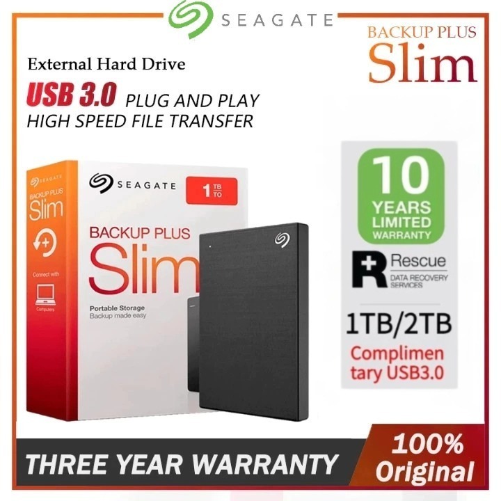 (ในสต็อก) Seagate Original ฮาร์ดไดรฟ์ภายนอก 1TB 2TB รองรับ USB ฮาร์ดไดรฟ์แบบพกพาขนาด 2.5 นิ้วภายนอก 