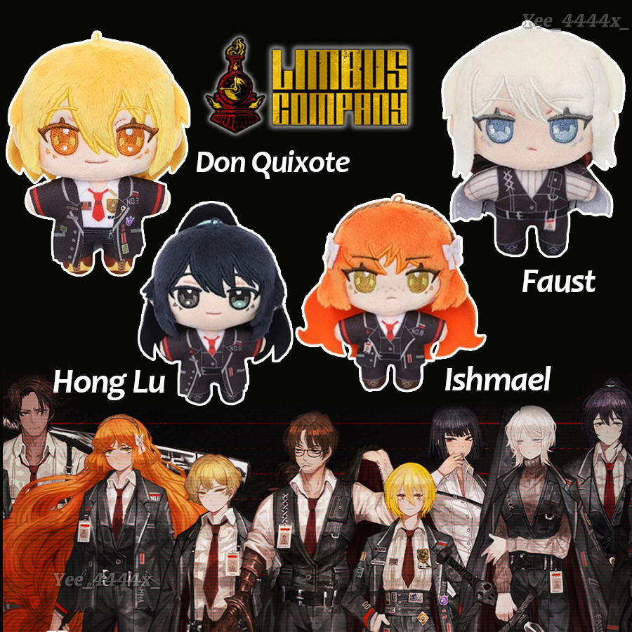 Limbus Company Ishmael และ Hong Lu ของเล่นตุ๊กตาการ์ตูนเกมรูป Plushie สําหรับกระเป๋าเป้สะพายหลังตกแต