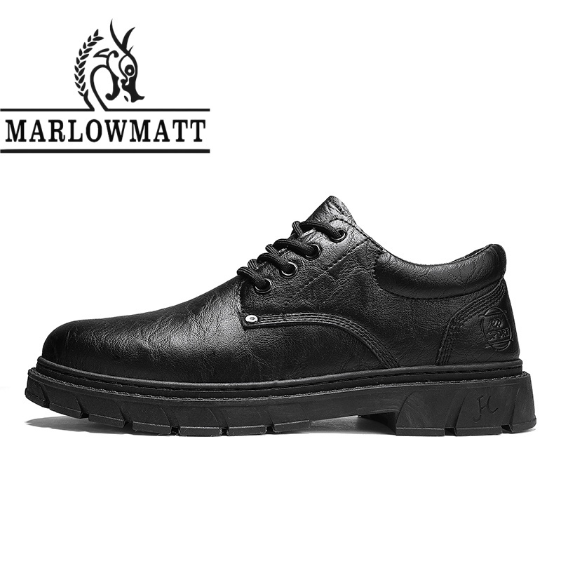 รองเท้าผู้ชาย Marlowmatt | แฟชั่น สไตล์ใหม่ | รองเท้าหนังลําลอง | วัสดุหนังแท้ระบายอากาศ