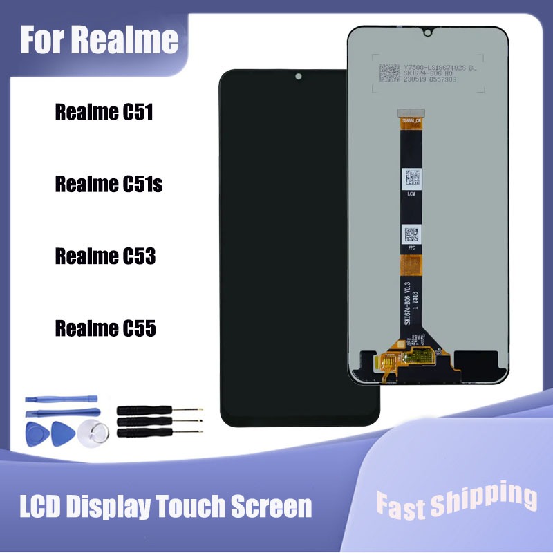 สําหรับRealme C51 C51S C53 C55 จอแสดงผลLCD Touch Screen Digitizer Assemblyอะไหล่