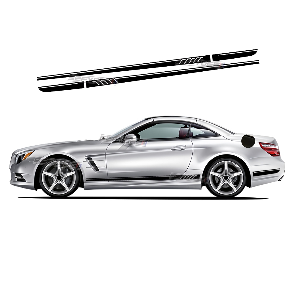 2 Pcs Edition AMG รถประตูด้านข้างลายกระโปรงสติกเกอร์ไวนิล Decal สําหรับ Mercedes Benz SL Class R230 
