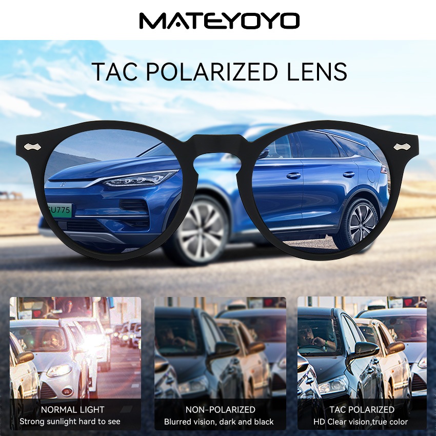 mateyoyo نظارة شمسية دائرية مستقطبة — ريترو — صورة 7