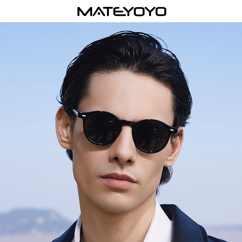 mateyoyo نظارة شمسية دائرية مستقطبة — ريترو — صورة 2