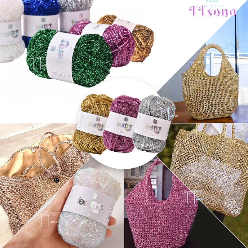 🌟2.5mm Gold Silver yarn Hollow Core Rope Crochet Knitting yarn 50m DIY Handmade bag Hook Christmas
