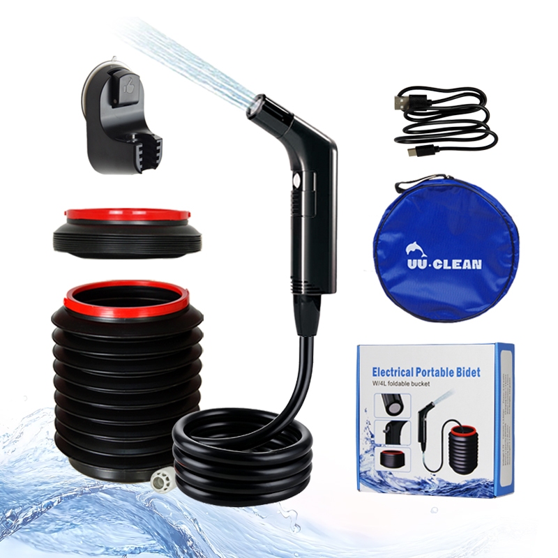 UUclean 4L Shattaf ชาร์จไฟฟ้า Bidet แบบพกพา Shataf Hand Bidet Butt Sprayer สําหรับสุขอนามัยส่วนบุคคลทําความสะอาด Travel Camping Bidet