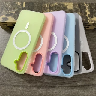 SAMSUNG สีลูกกวาดเคสโทรศัพท์แม่เหล็กสําหรับSamsung Galaxy A17 A16 A15 A26 A36 A56 A37 A57 A25 A35 A55 A54 5G A07 A06 A05 A05S Matte 2 IN1 ฝาครอบกันกระแทก