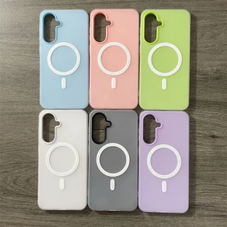 SAMSUNG สีลูกกวาดเคสโทรศัพท์แม่เหล็กสําหรับSamsung Galaxy A17 A16 A15 A26 A36 A56 A37 A57 A25 A35 A55 A54 5G A07 A06 A05 A05S Matte 2 IN1 ฝาครอบกันกระแทก