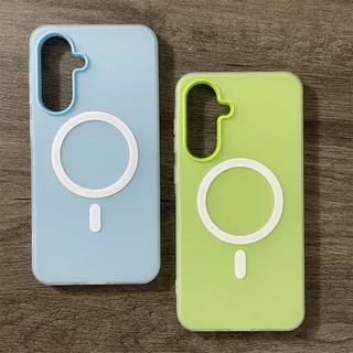 SAMSUNG สีลูกกวาดเคสโทรศัพท์แม่เหล็กสําหรับSamsung Galaxy A17 A16 A15 A26 A36 A56 A37 A57 A25 A35 A55 A54 5G A07 A06 A05 A05S Matte 2 IN1 ฝาครอบกันกระแทก