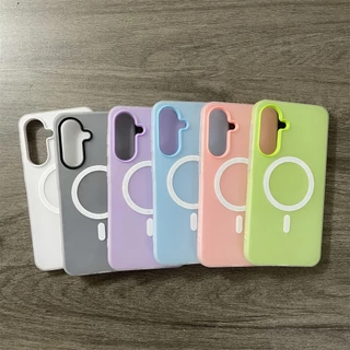 SAMSUNG สีลูกกวาดเคสโทรศัพท์แม่เหล็กสําหรับSamsung Galaxy A17 A16 A15 A26 A36 A56 A37 A57 A25 A35 A55 A54 5G A07 A06 A05 A05S Matte 2 IN1 ฝาครอบกันกระแทก