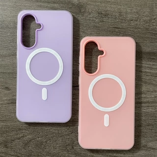 SAMSUNG สีลูกกวาดเคสโทรศัพท์แม่เหล็กสําหรับSamsung Galaxy A17 A16 A15 A26 A36 A56 A37 A57 A25 A35 A55 A54 5G A07 A06 A05 A05S Matte 2 IN1 ฝาครอบกันกระแทก