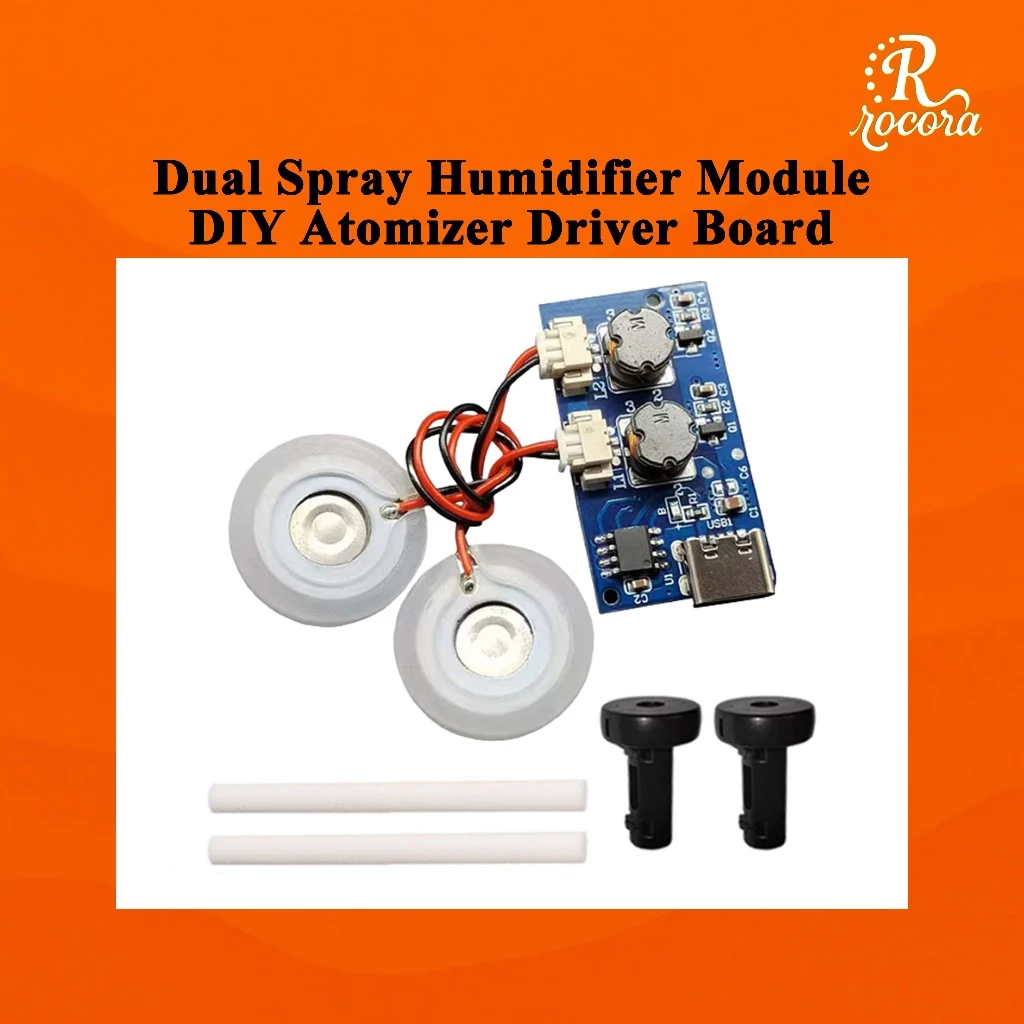 โมดูลควบคุมเครื่องพ่นไอน้ำแบบ 2 หัว DIY แผงวงจรขับละอองน้ำ 1 ต่อ 2 สำหรับรดน้ำต้นไม้และเครื่องทำความชื้น