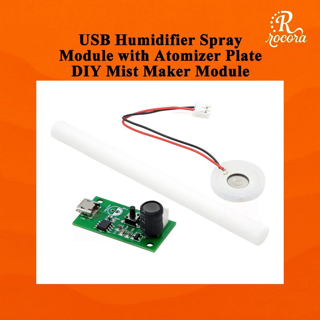 โมดูลเครื่องทำหมอก USB พร้อมแผ่นอะตอมไมเซอร์ 5V 2W บอร์ดขับวงจร DIY เครื่องเพิ่มความชื้น พ่นหมอกละเอียด