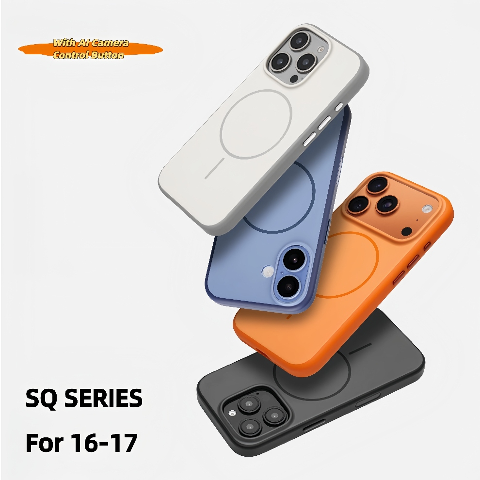 【TPU+Pc/Matte hard case/Orange】เคส compatible for iPhone 16 17 pro max case