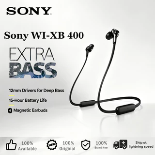 SONY WI-XB400 หูฟังสเตอริโอไร้สายบลูทูธกีฬาหูฟัง HIFI เกมชุดหูฟังแฮนด์ฟรีพร้อมไมโครโฟน