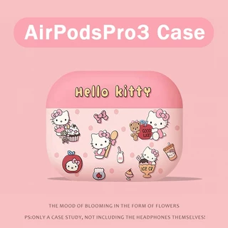 หูฟังคิตตี้สีชมพูสําหรับ AirPods Pro 3/4 รุ่นใหม่ กันกระแทก เคสซิลิโคนป้องกัน