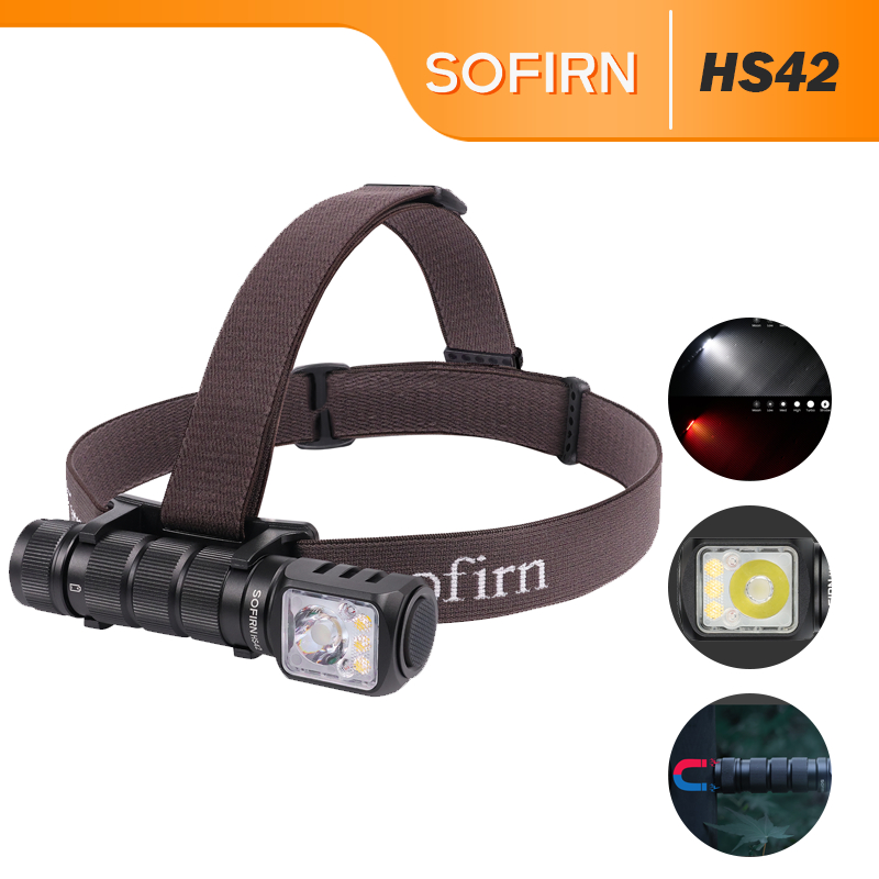 Sofirn HS42 ไฟหน ้ า 2100 Lumens 6 LEDs พร ้ อมสปอตไลท ์ ไฟสีแดงและ Floodlight