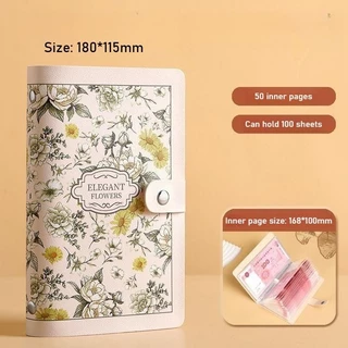 เงินสดเงินฝากหนังสือกระเป๋าสตางค์กระเป๋าสตางค์กระเป๋าสตางค์หนังสือสามารถเก็บเงินสดความจุขนาดใหญ่ RMB การจัดเก็บหนังสือ 50 หน้า