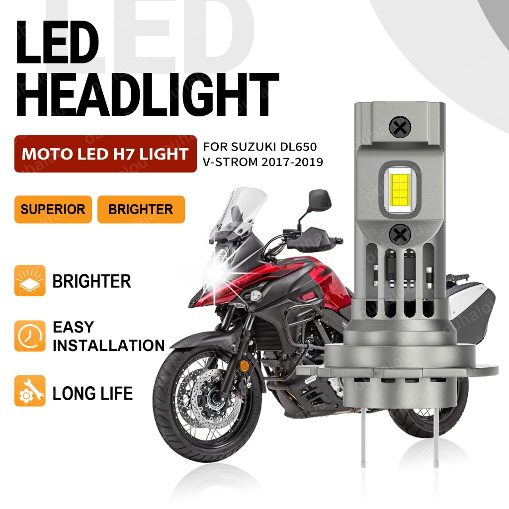สําหรับ Suzuki DL650 V-Strom 2017 2018 2019 1PCS CANbus รถจักรยานยนต์ Super Bright H7 LED ไฟหน้าหลอด