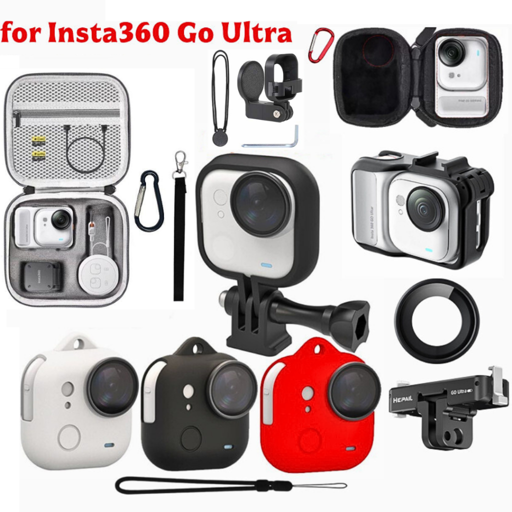 สําหรับ Insta360 GO Ultra กล้องชุดอุปกรณ์เสริม Body ขยายกรอบป้องกันอะแดปเตอร์ Mount OPtical เลนส์ Guards Portrait-focus กรองป้องกันแบบพกพากระเป๋าถือซิลิคอนฝาครอบ