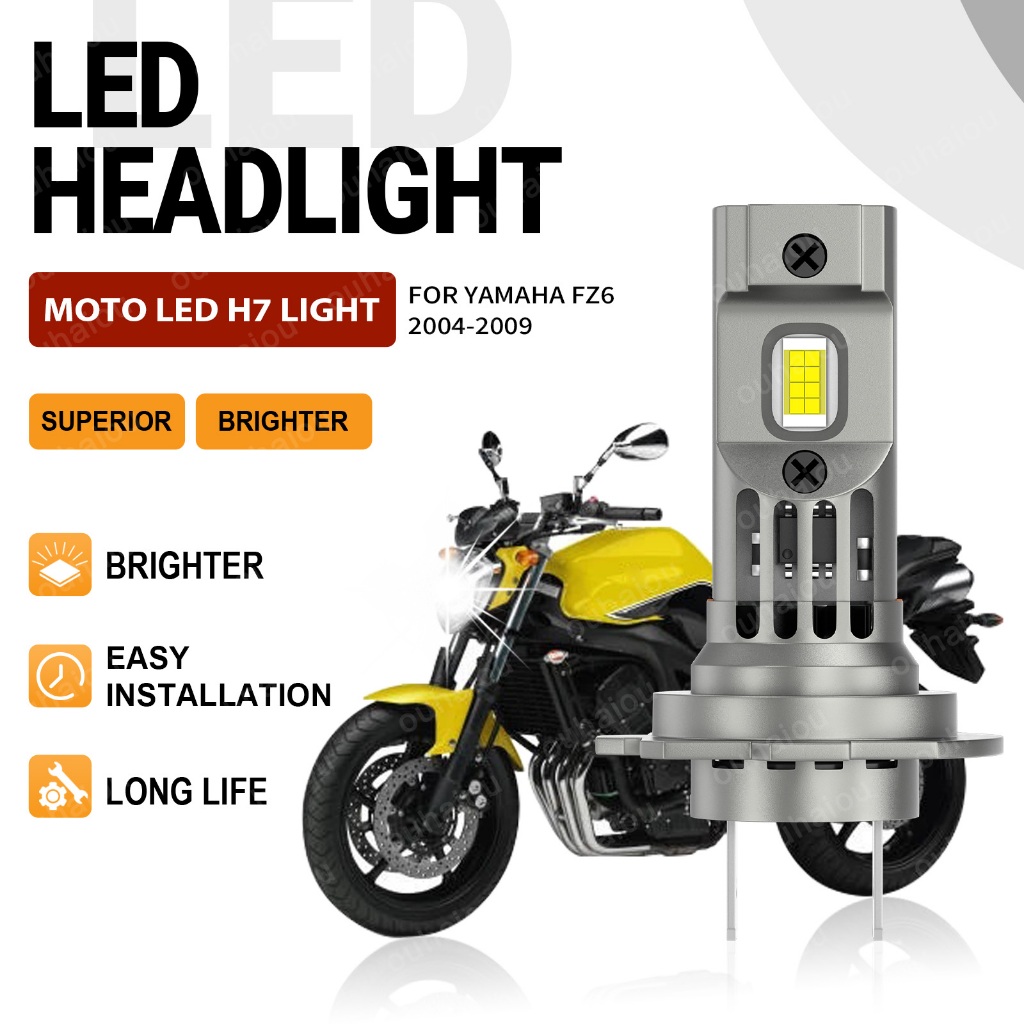 1pcs สําหรับ Yamaha FZ6 2004 2005 2006 2007 2008 2009 รถจักรยานยนต์ LED High Bright ไฟหน้ามอเตอร์หลอ