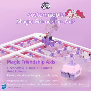 My Little Pony GK01 Mechanical Keyboard คีย์บอร์ดเกมมิ่งมีไฟแบ็คไลท์ RGB 101 ปุ่ม คีย์บอร์ดไร้สาย เชื่อมต่อได้ 3 ระบบ