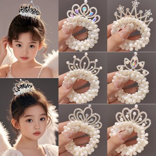 ยางรัดผม มงกุฎเจ้าหญิง ดอกไม้ ประดับไข่มุก การแสดงเต้นรํา สํ…